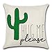 QWE Almohada de sofá por Favor, abrázame Cita de Cactus Funda de Almohada de algodón de Lino Funda de cojín sofá Coche decoración del hogar 45x45 cm