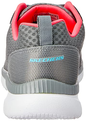 Tênis Bountiful, Skechers, Feminino, Cinza Escuro / Rosa Coral, 38