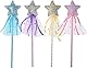BLMHTWO 4 Stücke Zauberstab Kinder, Prinzessinnen Zauberstab Stern Zauberstab Fee Stäbe für Mädchen Kinder Engel Zauberstab für Party Cosplay Kostüm Geburtstag Party Cosplay Halloween Weihnachten