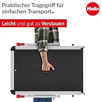 Hailo TP2 PRO Arbeitsplattform für Hailo Leitern bis 4 Stufen mit stabilem Aluminiumrahmen Belastbar bis 150 kg Gewicht 9 kg Silber – Ansicht 4