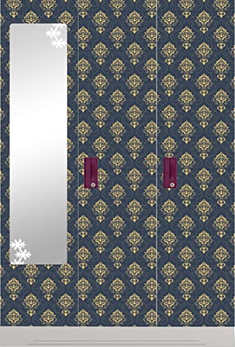 Image of CABANA HOMES Wall Stickers Botanical DIY Wallpaper (45 x 125 cm, 2 Rolls) (12 sq. ft) Decals Blue Damask Self Adhesive Furniture, Wardrobe, Office