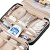 NISHEL Travel Toiletry Bag for women, Portable Hanging Organizer for Travel-Sized Shampoo, Conditioner, Brushes Set, makeup Accessories, Medium Size, Black #5