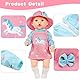 Aolso Kleidung Outfits für Baby Puppen, Puppenkleidung =langärmeliges Trägerkleid+Mütze+Socke+Aufhänger, Puppe Zubehör für Baby Puppen 35-45 cm