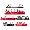 6PCS Socket Organizer Tray Set, Red SAE & Black Metric Socket Storage Trays, 1/4-Inch, 3/8-Inch & 1/2-Inch Drive Deep…