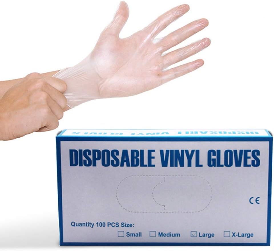 Safeguard Disposable Gloves, Powder Free, Food Grade Gloves, Latex Free, 100 Pc. Dispenser Pack (Medium)