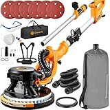 Electric Drywall Sander, 950W Power Drywall Sander with Vacuum Dust Collector, 9 Variable Speed 800-2100RPM, LED Light, Dustless Wall Sander for Drywall, Popcorn Ceiling, Corner etc