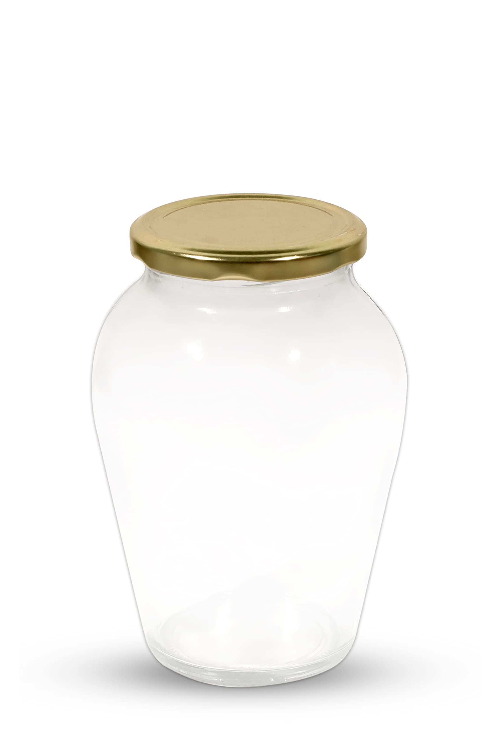 EVOQIS Glass Jar Pot Shape Jar Air Tight Big Jars Transparent Containers for Storage of Pickle Masala Grains and Spices Visible Glass Jar for Kitchen Storage Glass Jar & Container 1000 ml (1)