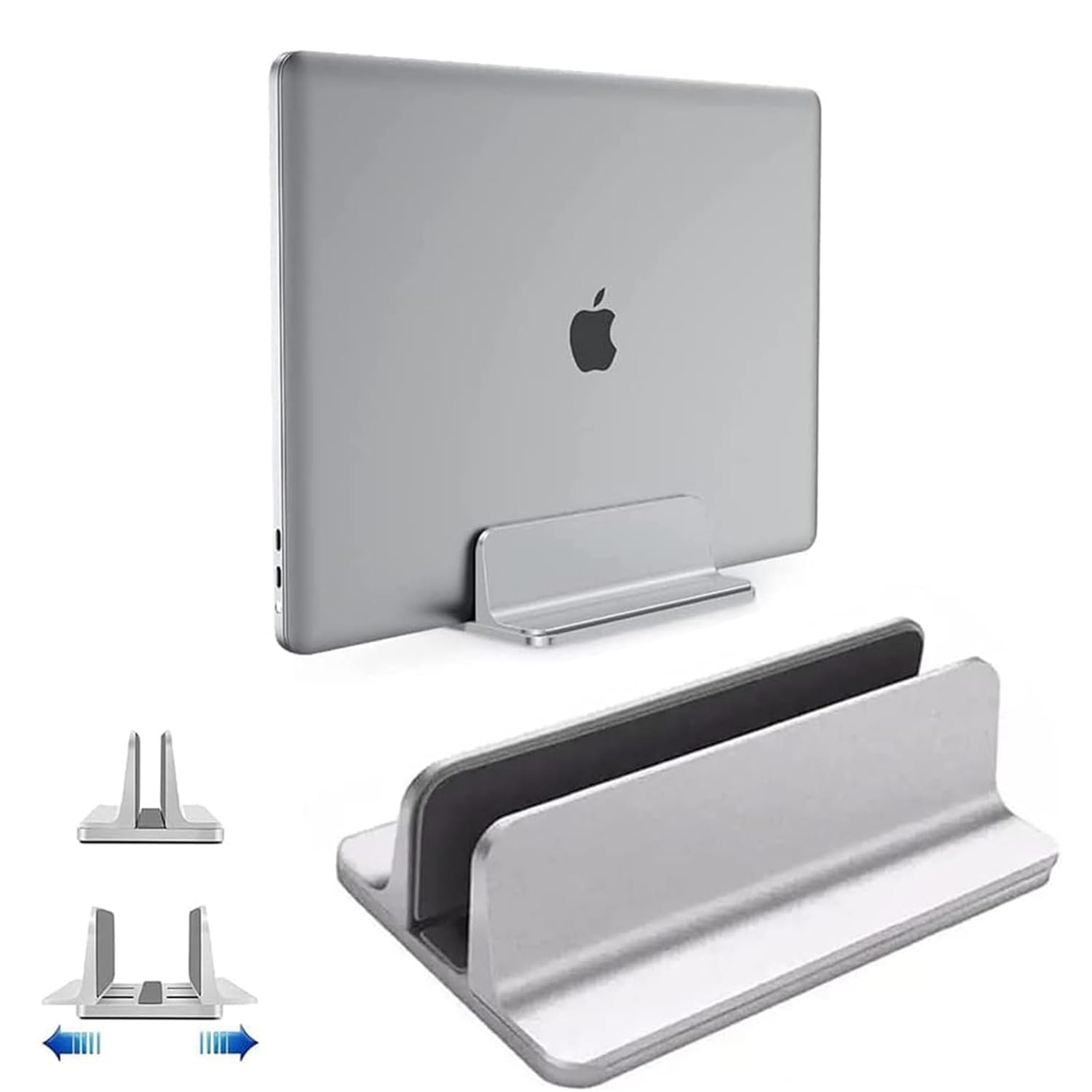 Vertical Laptop Stand Holder Desktop Aluminum Stand for MacBook with Adjustable Dock Size Fits All MacBook Surface Chromebook