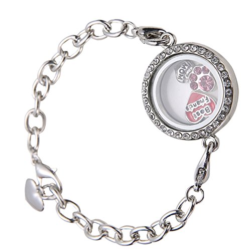 Luoem Floating Locket Bracelet Crystal Living Memory Locket Bracelet Jewelry For Floating Charms Gift (White K) #TOP3