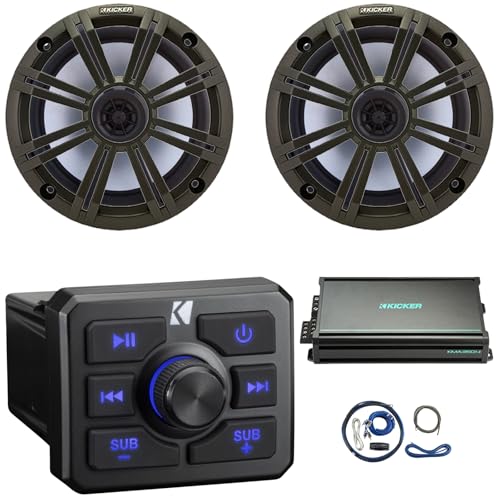 KICKER 51KBTR Receptor Bluetooth Powersport Marine con Amplificador y Parlantes