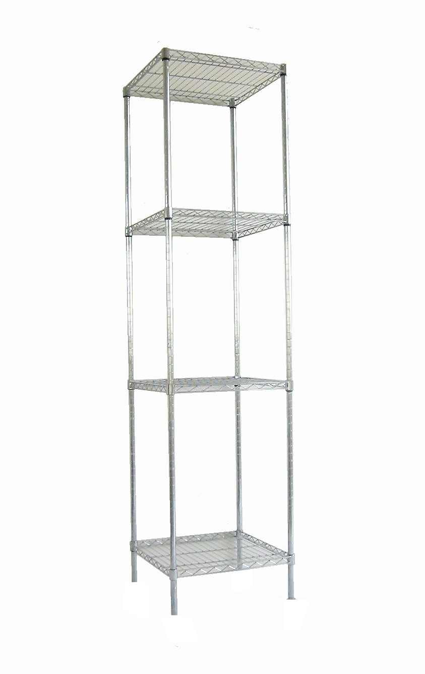 Generico Scaffale in metallo cromato 180cm, con 4 ripiani