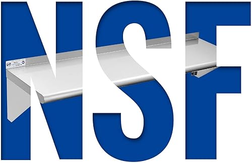 Miniatura 5 de Estantería de acero inoxidable, montaje en pared NSF comercial para restaurante, cocina, hogar y hotel