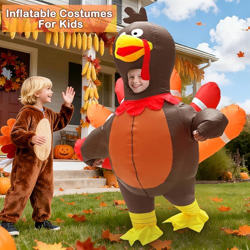 Disfraz inflable de pavo para niños Camlinbo miniatura 4