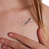 2 x conjunto de tatuajes de eternidad en negro con 8 tatuajes de eternidad para cortar - ¡Sin producción de China!