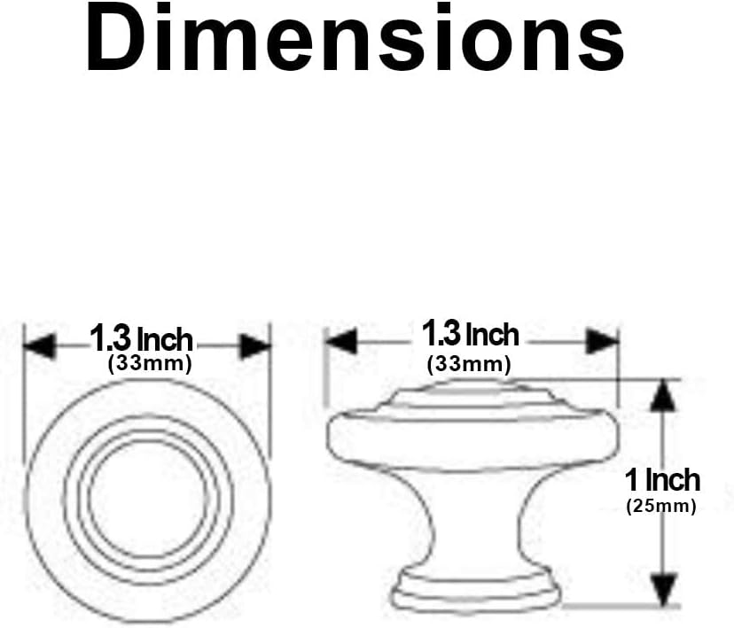 HARPOON Hardware Cabinet Drawer Knob 1-1/4‘’ Inch,Straight Top Ring Cabinet Drawer Round Pulls,10- Pack Antique Copper