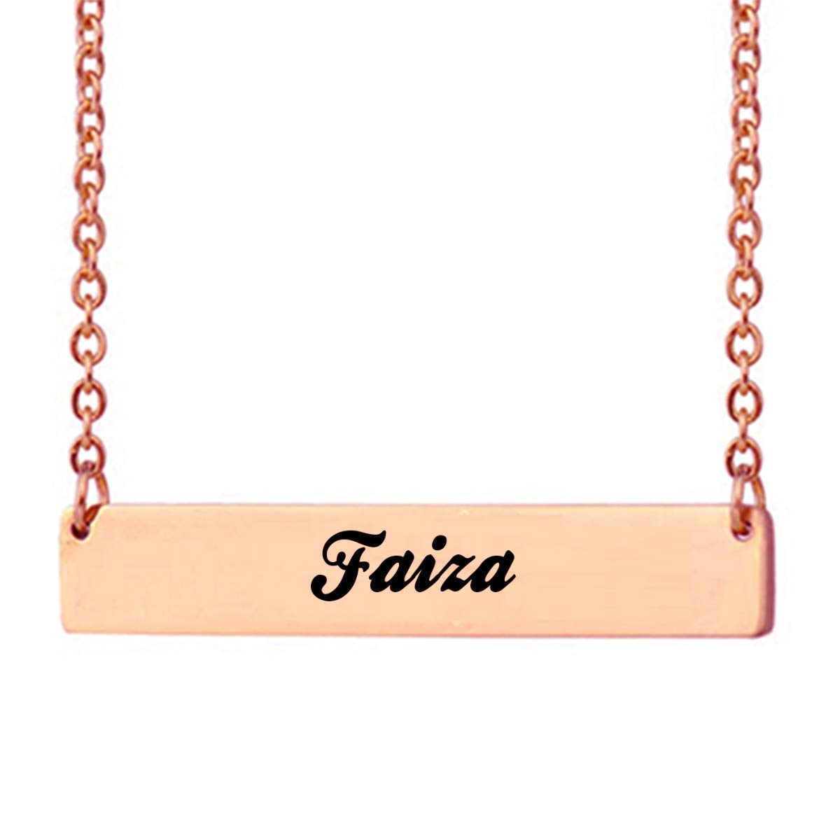 Love Wind Engraved Bar Necklace Personalized Name Necklace Nameplate Necklace