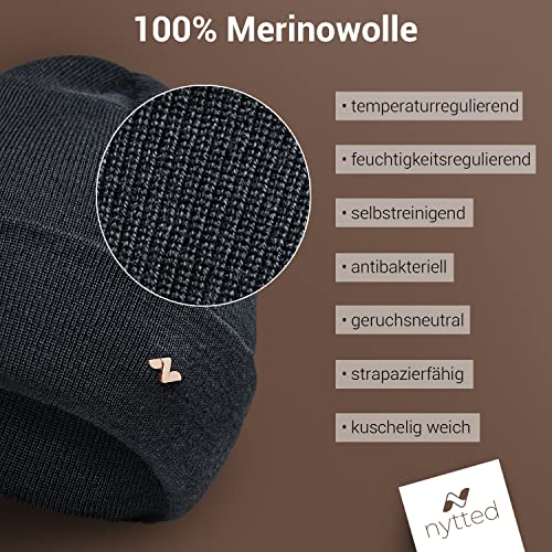 NYTTED® Merino muts van 100% fijnste merinowol voor dames en heren, behaaglijk zacht en zeer warm, merino-beanie, wintermuts, wollen muts, gebreide muts - Image 4