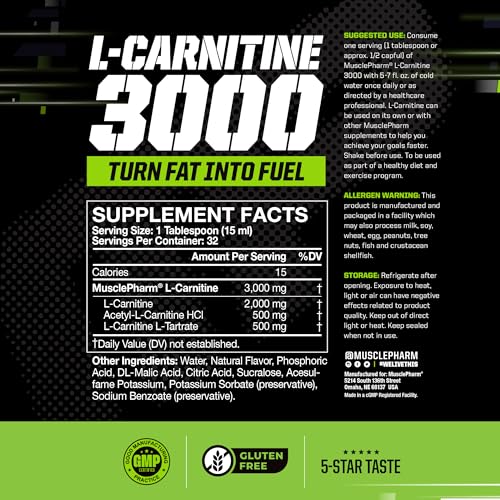 image for Muscle Pharm L-Carnitine 3000, The Ultimate Liquid L Carnitine Supplem