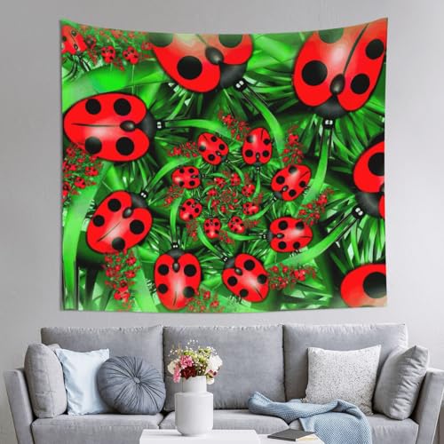 Tapisserie imprimée grand format motif coccinelle haute définition
