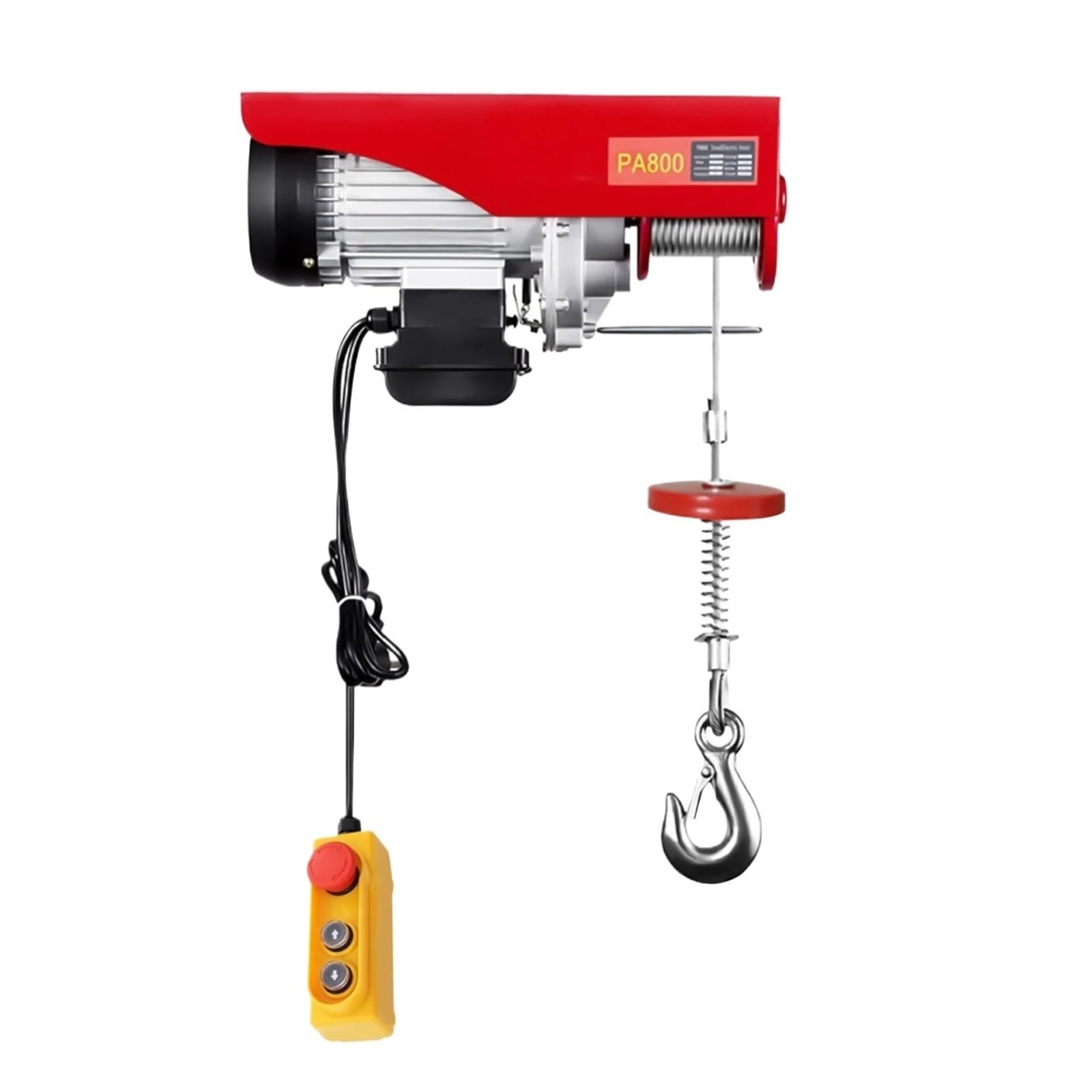 Argani elettrici PA800 Paranco elettrico da 1300 W 800 kg Verricello Strumento di sollevamento per carichi pesanti per officina | Gru a ponte con telecomando Paranco Elettrico da Puleggia