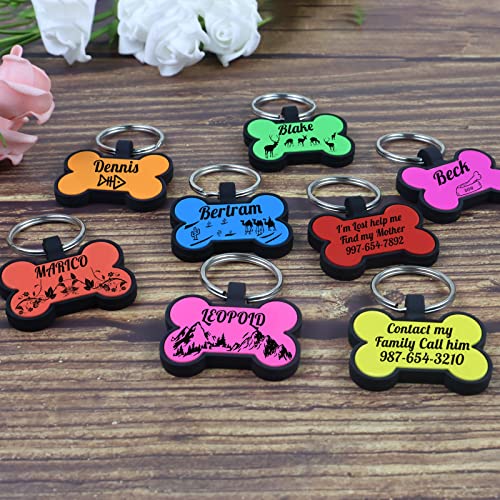 Jeogyong Silicone Dog Tags Engraved For Pets, No Jingle Silent Dog Id Tags Personalized, Customized Pet Id Tag For Dog Cat Collar (Rose Red) #TOP3