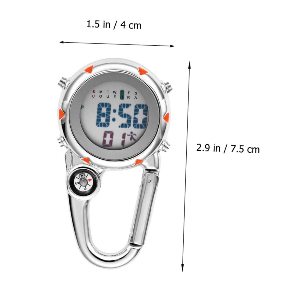 Sosoport 6stücke Multifunktionale Taschenuhr Mit Karabiner Clip Leichtgewichtige Metalluhren Für Outdoor-aktivitäten Für Camping Und Freizeit Farben