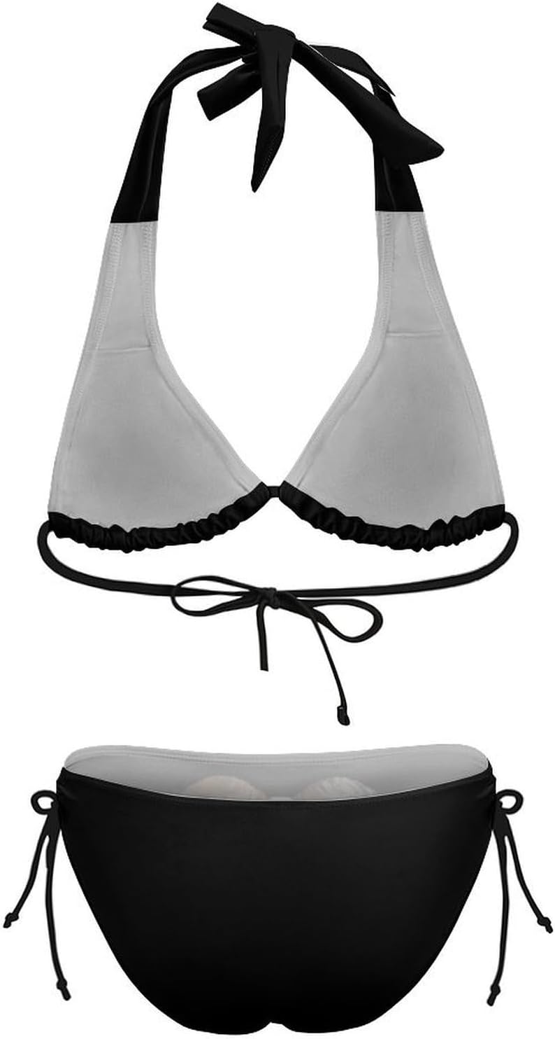 Goat Head Death Metal Novelty Women's 2 Piece String Bikini Set Swimsuits Bathing Suit Swimwear