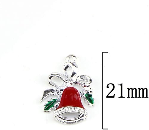 Miniatura 4 de Amosfun 20 adornos de cascabel de Navidad con lazo, colgantes colgantes para árbol de Navidad, accesorios de joyería de bricolaje