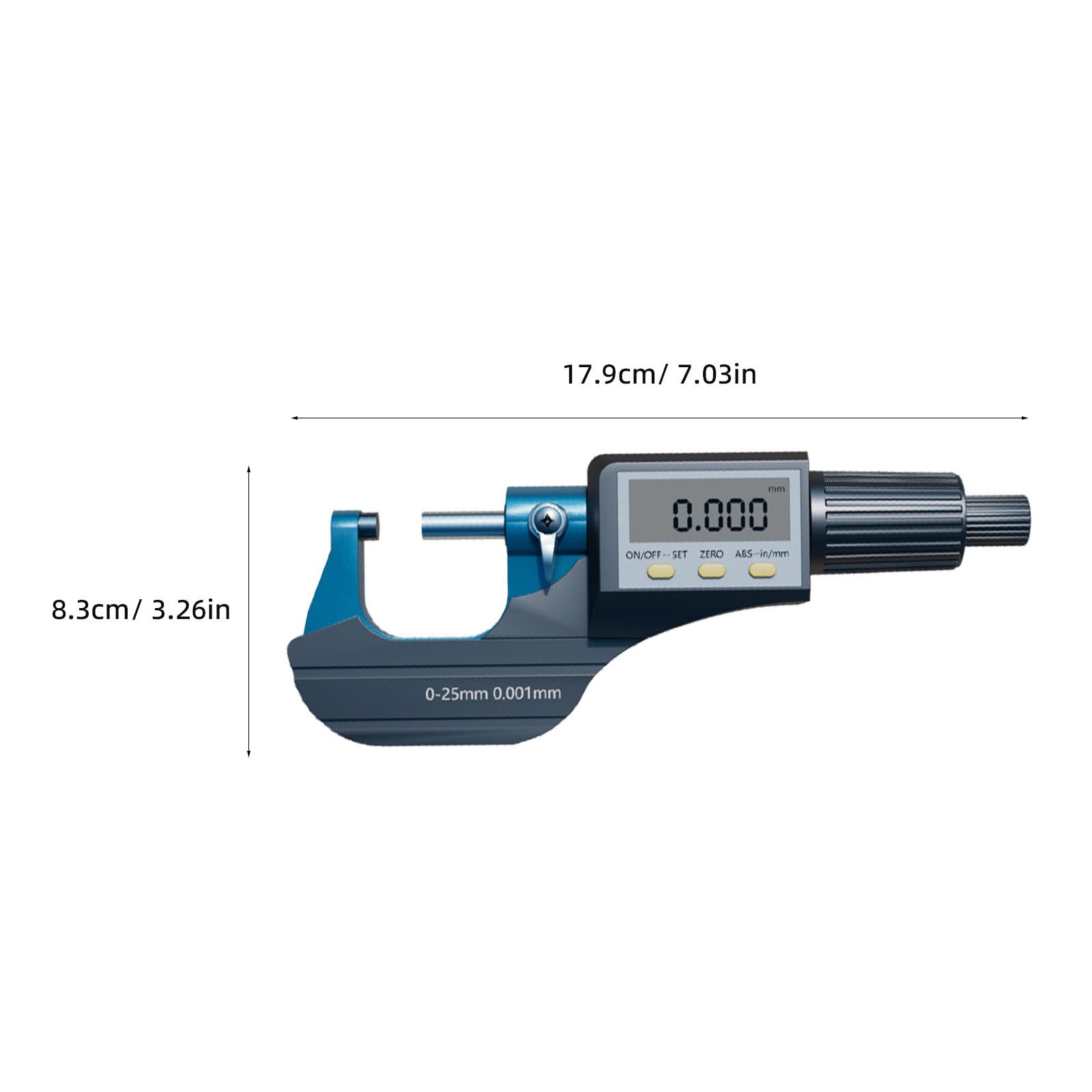 INOOMP Micrómetro Exterior Digital de Alta Precisión 0-25mm Calibración Precisa y Resultados Fiables, Fabricado en Material Cementado para Mediciones Industriales