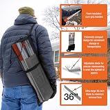 EZ Smart Snow Roof Rake w 16ft Pole, Easy Snow Removal from Roof, Prevents Ice Dams, Quick Assembly, 36 Inches Wide, 21 Foot Reach, Designed in The USA