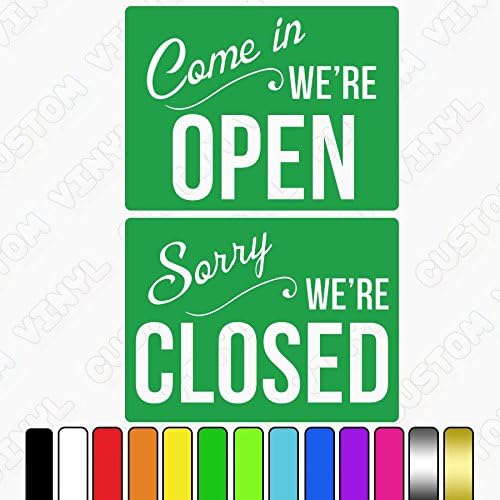 come in we're open sorry we're closed plastic hanging door sign with suction cup + string
