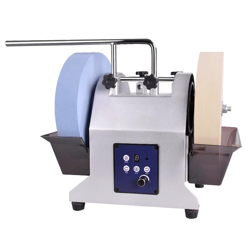 Desktop Electric Knife Sharpener Small Electric Knife Sharpener with Double Grinding Wheels Adjustable Speed Multi-Function Water-Cooled Knife Sharpener