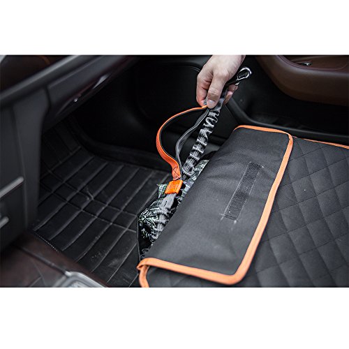 Dog Front Seat Cover, Waterproof Scratchproof Pet Seat Cover with Storage Bag Extra Wide Side Flaps, Nonslip Quilted Durable Seat Cover for Cars Trucks & SUVs - Thumbnail 4