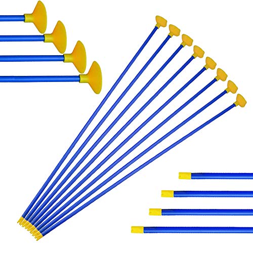 ZSHJGJR 12 Pack 18 Inch Children Arrows Youth Sucker Arrows Safe Shooting Replacement Suction Cup Arrows Kids Game Arrows