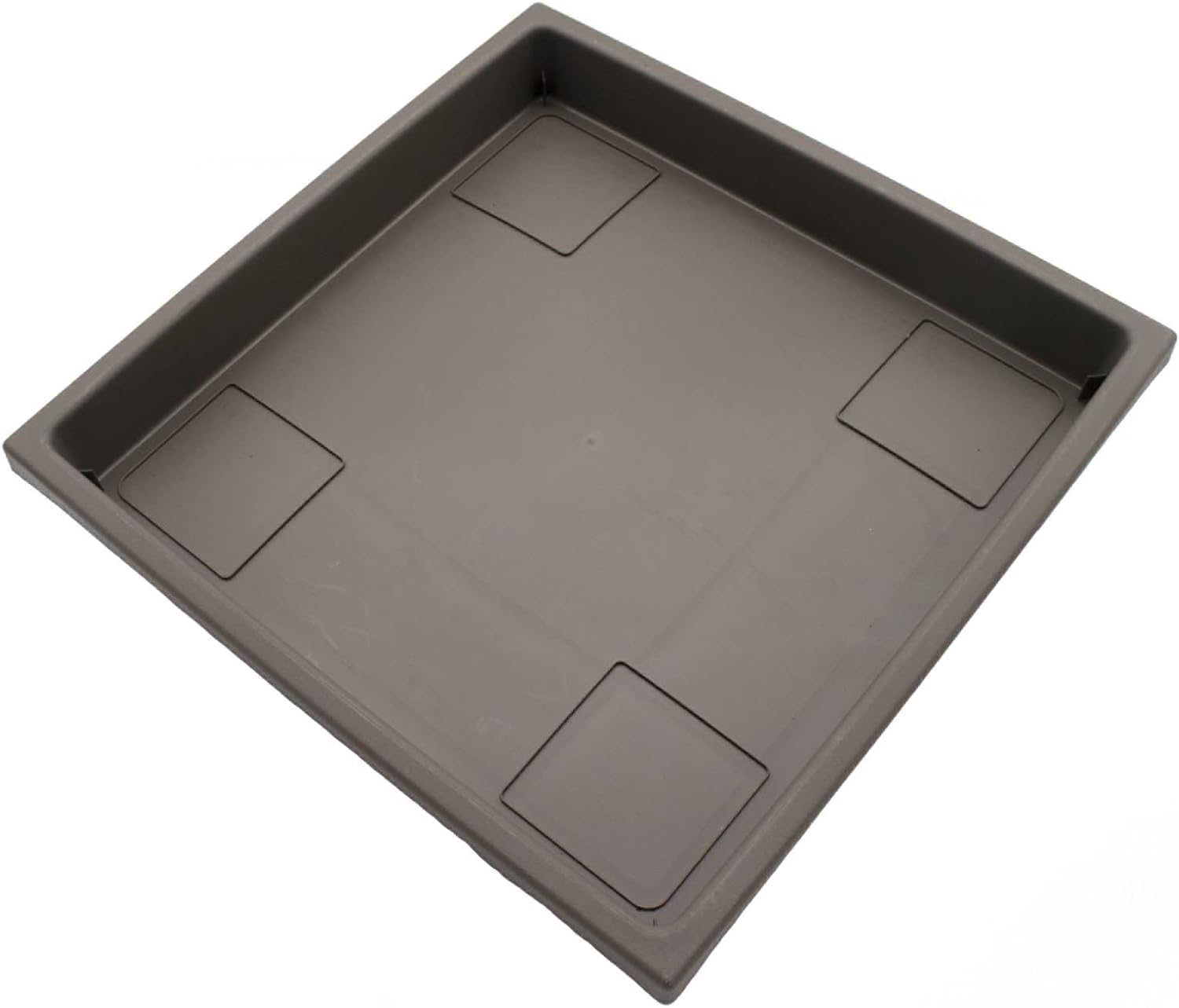 The HC Companies 14 Inch Accent Square Plastic Plant Saucer - Indoor Outdoor Plant Trays for Pots - 14"x14"x1.8", Warm Gray : Patio, Lawn & Garden