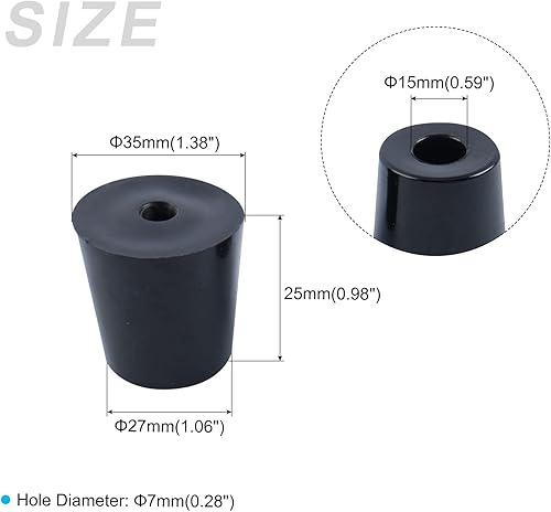 Miniatura 2 de METALLIXITY Pies de goma para parachoques (1.38 x 0.98 pulgadas), 8 unidades, almohadillas redondas para patas protectoras de suelo, para mesas del