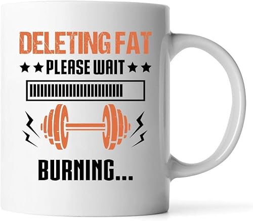 Gift Design Coffee Mug Burning Fat Funny Quote Coffee Mug Ceramic White, 11 Oz 03657