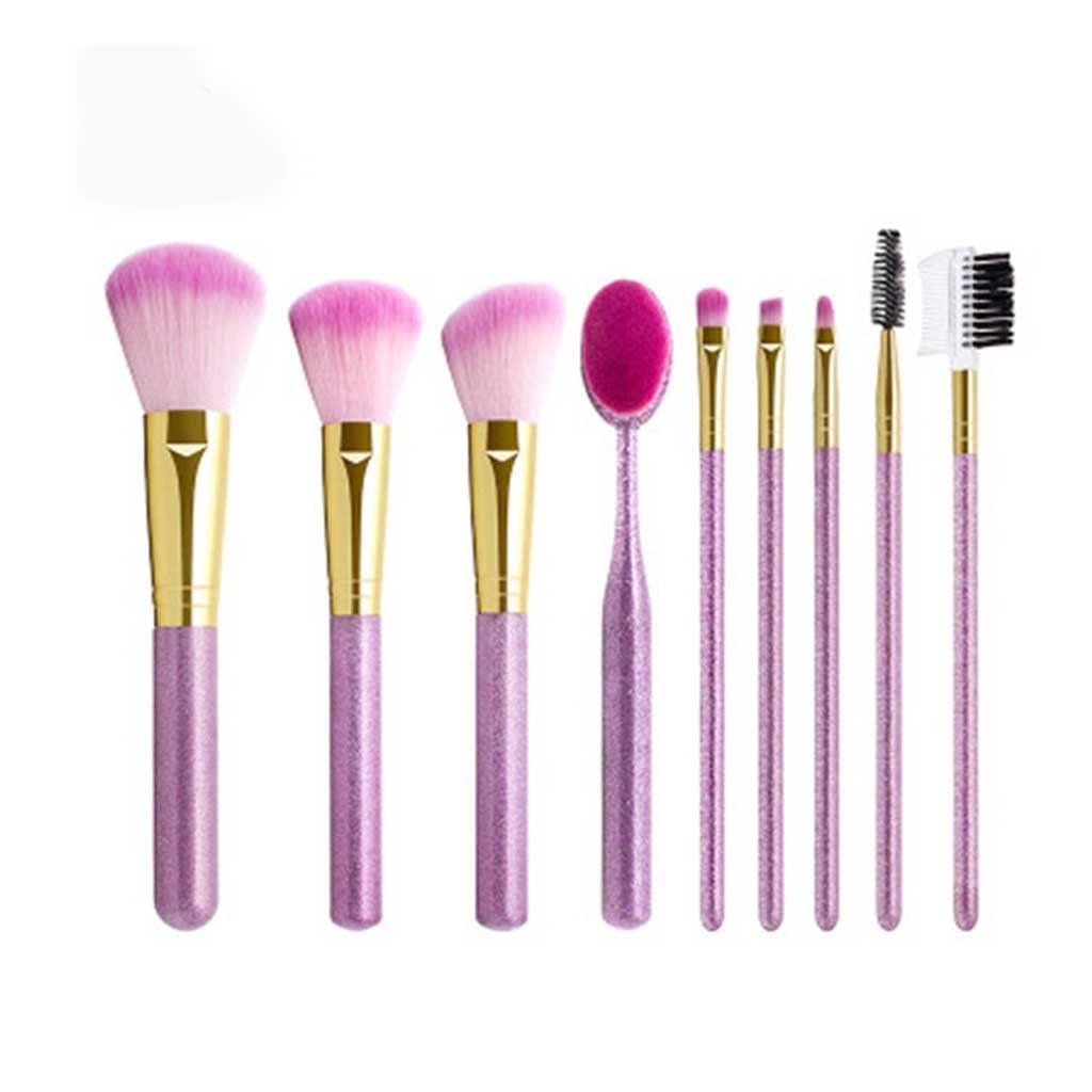 Set de pinceau de maquillage crystal brillant aux finitions soignées pour un teint parfait