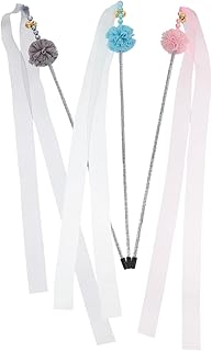 BCOATH 3pcs Cat Teaser Catnip Toy Pet Teasing Stick Wiggles Toys Snake Cat Toy Cat Ribbon Teaser Cat Toy Wand Bite Resistance Toy Pet Interactive Catcher Cat Stick Mesh Sports