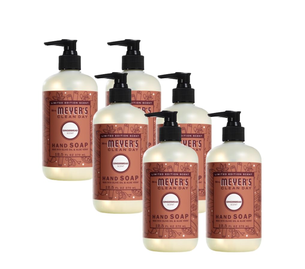 Mrs. MEYER'S CLEAN DAY Liquid Hand Soap, Gingerbread, 12.5 Fl Oz (Pack of 6)