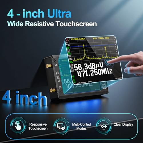 Image of AURSINC Tinysa Ultra+ ZS407 7.3GHz Spectrum Analyzer, HW V0.5.4 100kHz-7.3GHz 4 Inch Tinysa Handheld Frequency Analyzer, 2-in-1 RF Signal Generator 100kHz to 900MHz MF /HF /VHF UHF, with 32GB Card