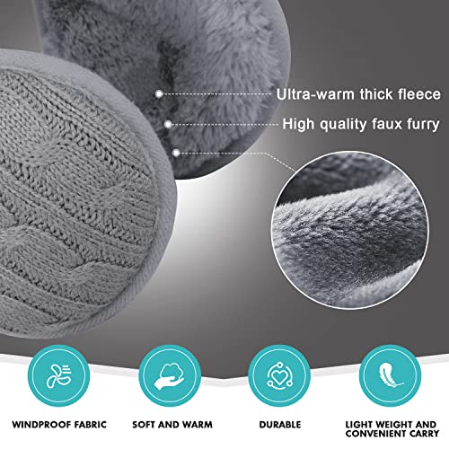 Cuimei Knit Ear Muffs For Winter Women Men, Fleece Ear Warmer For Cold Weather, Behind The Head Adjustable Earmuffs #TOP7
