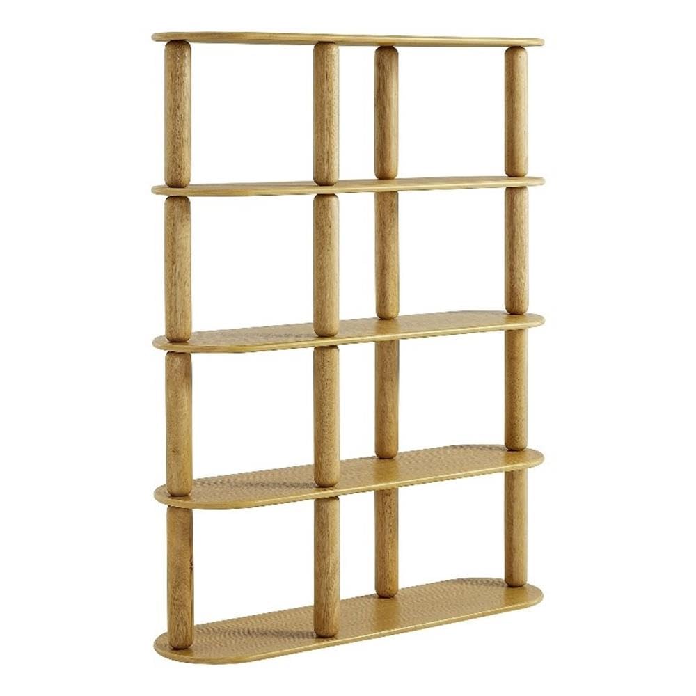 Amazon.com: Modway Arcus 4-Tier Rounded Wood Bookshelf in Oak