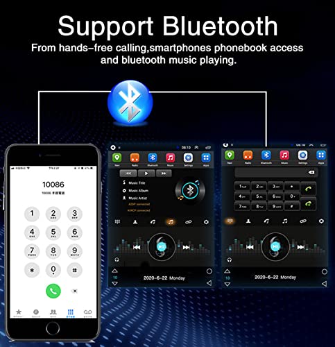 XGHQZR Rádio para carro Android embutido, reprodução automática, IPS 2.5D, tela sensível ao toque, r