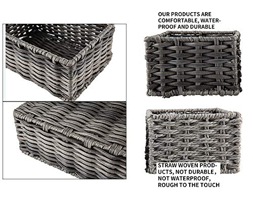 Hosroome Handmade Storage Basket Wicker Baskets For Organizing Shelf Baskets Woven Decorative Home Storage Bins Decorative Baskets Organizing Baskets Nesting Baskets(Set Of 3,Grey) #TOP2