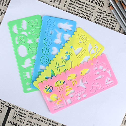 24 Pcs Plastic Drawing Stencils Set Colorful Drawing Scale Template Diy Crafts Set For Boys Girls With Animal Stencils - 6 Sets Of 4 Different Stencils By Starvast #TOP6