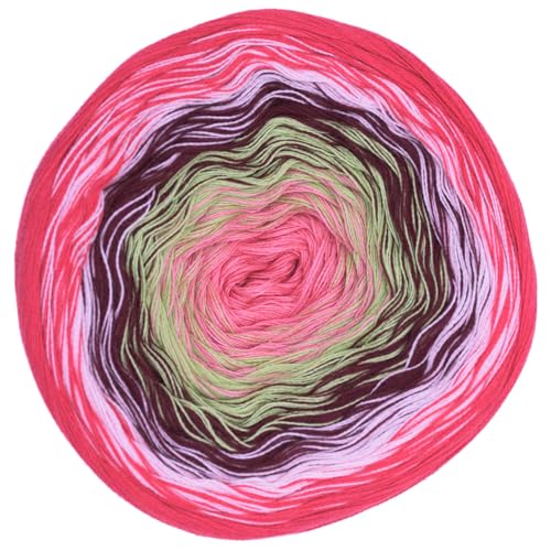 Hobby YARN - Flowy Charme - Farbverlaufsgarn Bobbel 250g 1000m Garn Baumwolle Acryl zum Stricken und Häkeln weiches Verlaufsgarn 4 Fädig Schals Decken Kleidung (204)