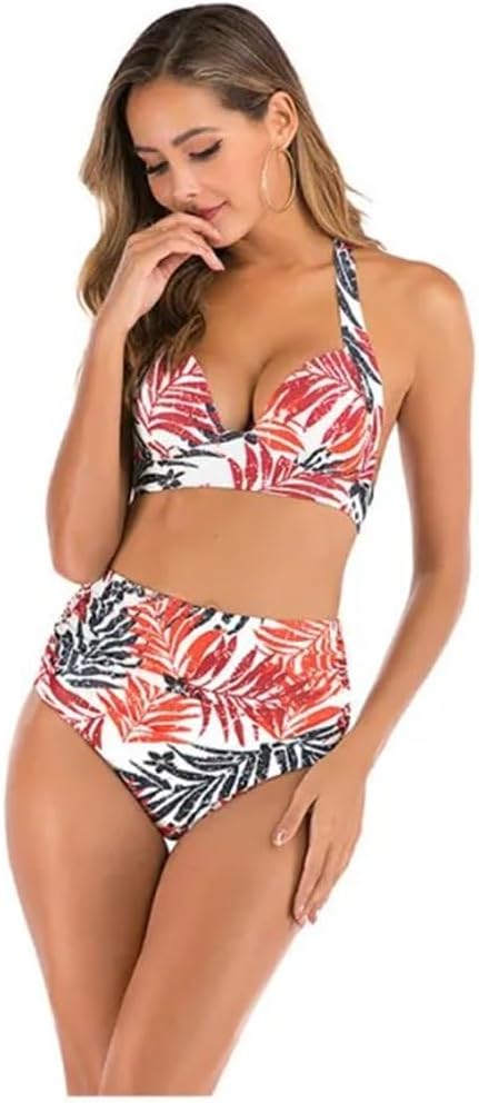 Women Floral Print Bikinis Set Vintage Beachwear Push Up Swimwear for Female Summer Beach Girl Bathing Suit PQ-FRW-02B