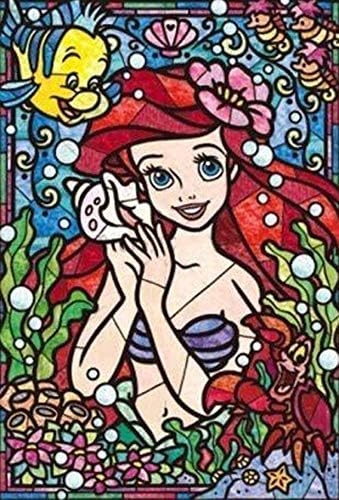 Diamond Painting Kits for Adults - Ariel Stained Glass 35x50 (14x20 Inch) - 5D Round Full Drill Art Perfect for Relaxation and Home Decor