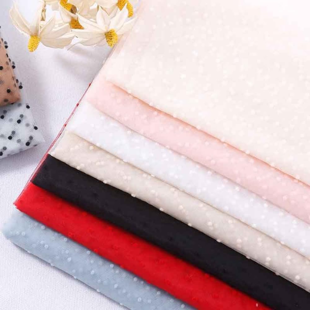 5 metri di larghezza 150 cm di tulle tessuto a maglia di nylon tessuto a rete floccato tessuto a rete polka dot nylon poliammide tessuto decorativo tessuti da sposa abito da sera tessuto rosso